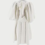 Free People  violet puff sleeve tie back mini dress white sz S Photo 9