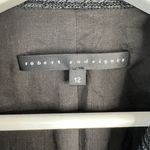 Robert Rodriguez  Size 12 Blazer Jacket Black Shiny Cropped 2 Button Notch Collar Photo 2