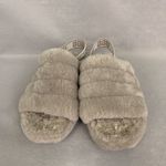 UGG  Fluff Yeah Slide Sandals Size 8 Gray Shearling Fuzzy Slippers Cozy Comfort Photo 1