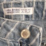 ZARA Basic Z1975 SZ 2 Jeans Shorts Striped Mid-Rise Zip-Fly 5-Pocket Frayed Hems Photo 3