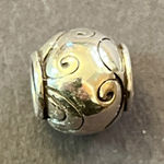 Brighton Soho Scroll Silver Tone Enamel Spacer Bead Charm Round Photo 0