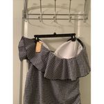 Kona Sol 1 Pc  Women Swim Bathing Suit Ruffle Blue Check Choose Your Size Photo 6