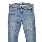 Hudson Jeans Women 29 Nico Midrise Straight Leg Distressed Crop Rolled Cuff Pant Blue Photo 0