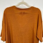 Every Linen Blend Knit Top Cinched Ruched Copper Orange Comfy Cropped Large NWT Photo 7