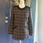 Kasper  women's collarless tweed blazer with a plaid pattern size 6 Photo 1