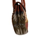 Vintage EM MAY Kilim and brown leather satchel shoulder bag. Photo 5