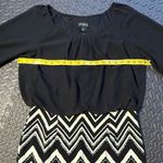 Enfocus Studio  Black & Cream Solid & Stripes Dress Size 14 Photo 4