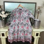 La Plage Chic Pink and White tunic Dress with Elegant Floral Design Photo 1