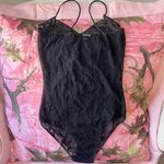 H&M black fitted v neck lace cami bodysuit Photo 3