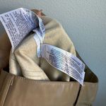 ZARA  Faux Leather Flare Leg Pants Size 28 Medium Tan Nude Stretch High Rise Photo 7