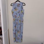 Spense Floral Blue and White Striped Jumpsuit Belt Loops and Pockets Vacation Size 8 Photo 6