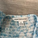 Counterparts  Blue Floral Lightweight Smocked Blouse 3/4 Sleeve S40 Photo 3