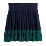 J. Crew Skirt Womens XS Mini Blue Green‎ Embroidered Gauze Eyelet Beach Preppy Photo 5