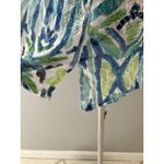 Shana Tunic Top Womens Large Blue Green White Palm Beach Lagenlook Art to Wear Photo 3