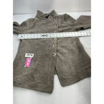 Womans Ronan Chen Size 4 Taupe Assymetric Button Down Fleece Jacket Tan Photo 5
