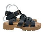 275 Central Isaiah Sandals Fisherman Chunky Leather Black Size 40 US 10 Photo 8