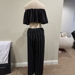 L'ATISTE Black Striped Cut Out Women's Two Piece Set Photo 2