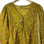 Daniel Rainn  Puff Sleeve Blouse Mustard Yellow Floral Boho Casual Size XXL Photo 2