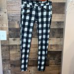Rag and Bone Black & White Buffalo Check Skinny Pants with Zippers at Hem Photo 2