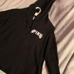 PINK - Victoria's Secret PINK Long Sleeve Crop Top , Open Back With Hood .  Photo 0