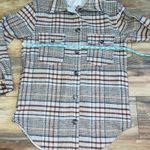 Joie  Plaid Wool Blend Shacket Fall Jacket Button Down Tan Brown Check Small Photo 4