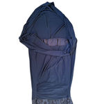 Alex Evenings  Matte Jersey Empire Sequin Lace Bodice Cowl Back Navy Maxi Dress Photo 7