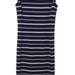 Ann Taylor  Navy and White Striped Sheath Dress Size 0 Navy Stripe Dress Photo 0