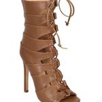 Liliana Nikia Lace Up High Heel Sandal Peep Toe Stiletto Photo 0