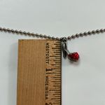 Red sparkly bling platform heel shoe necklace silver tone chain Photo 8