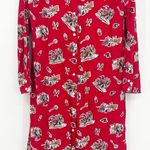 Panhandle Womens Vintage Western Cowboy Rodeo Print Sleep Dress Nightgown Size L Red Size L Photo 0