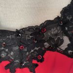 Cacique  Sexy Nightie Sz 22/24 Red Black Lace Slip Dress Honeymoon Cocktails Photo 6