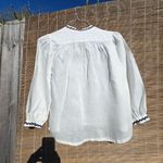 Trovata Birds of Paradis Bailey Long Sleeve White Blouse Top with Blue Ric Rac S Photo 11