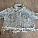 Blue B Collection Denim Jacket Teens Size Small Cropped Blue Distressed Photo 11