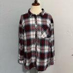 Thread & Supply Women Multicolor Collard Long Sleeves Relaxed Plaid Shirt Sz XL White Photo 1
