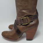 Frye Andrea Belted Tall Full Zip Brown Leather Riding Boot Size 10M 77321 Photo 1