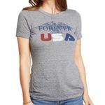 Chaser  Tee Gray USA FOREVER Short Sleeve T Shirt Sz  XS GUC Patriotic Eagle Top Photo 2