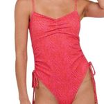 Charlie Holiday  Isidora One Piece Swimwear Pink Zebra Swimsuit Size Small Photo 5