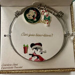 Disney Minnie Mouse 14k gold plated expandable bracelet with Christmas charms Photo 0
