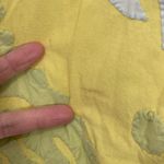 April Cornell Quilted Jacket Medium Yellow Blue Applique Oversized Cottagecore Photo 5