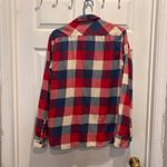 Vans  Plaid Flannel Shirt Long Sleeve Button Up Red Blue Cream Mens Large Y2K Photo 6