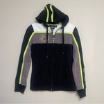 Harley Davidson Woman's Full Zip Hooded Sweater Size XS Black Neon Green White Photo 4