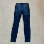 Hollister  distressed dark blue low rise super skinny jeans in size 2L or 26L Photo 2