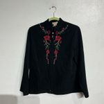 Notations  Black Velour Floral Embroidered Jacket Sz PM Photo 1
