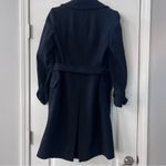 Loft Ann Taylor Women’s Coat Wool Blend Black Textured Tie Size 4 Mid Length Photo 4