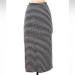 Billabong Black & White Stripe Skirting The Truth Midi Cotton Skirt Size S Small Photo 1
