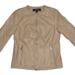 Kenneth Cole Reaction Nude Vegan Leather Bomber Jacket Tan Photo 1