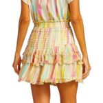 Hemant And Nandita Tie Dye Boho Metallic Frilly Smocked Mini Skirt and top Yellow Photo 4