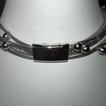 Multistrand Faux Leather Grey Cord Necklace Silver‎ Tone Layered Rhinestone Silver Photo 2