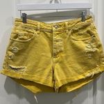 Free People CRVY Anytime Anywhere Denim Shorts in Sultana Yellow Sz 27 Photo 0