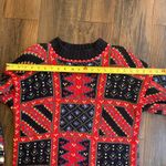 Vintage Margules knitted by hand Geometric Pattern Sweater Red Size M Photo 9